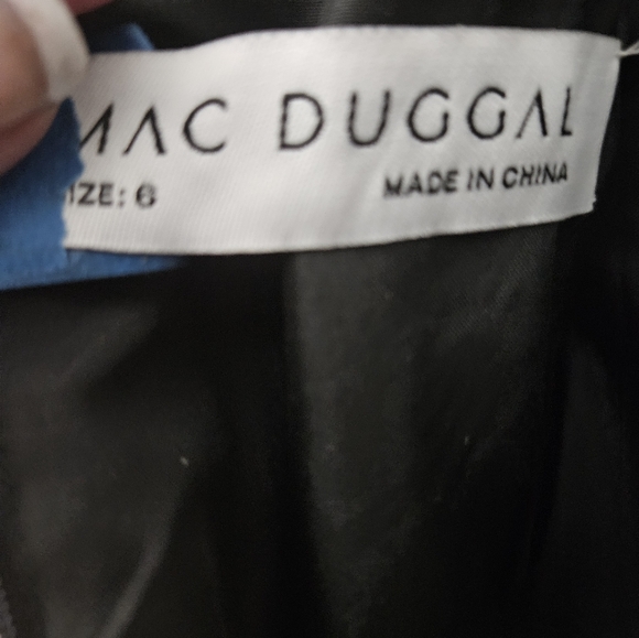 MAC DUGGAL Black Floral Sleeveless Tie Bows 50657 DRESS Sz 6 NWT - Picture 9 of 11